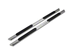 Barricade 4-Inch Flat Oval Running Boards; Stainless Steel (14-18 Sierra 1500 Crew Cab)