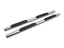 Barricade 4 Inch Oval Straight End Side Step Bars; Stainless Steel (19-23 Sierra 1500 Double Cab)