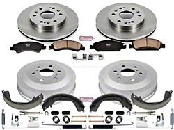 PowerStop OE Replacement 6-Lug Brake Rotor and Pad Kit; Front and Rear (09-13 Sierra 1500 w/ Rear Drum Brakes)