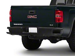 OEM Style Steel Rear Bumper; Pre-Drilled for Backup Sensors; Black (14-18 Sierra 1500)