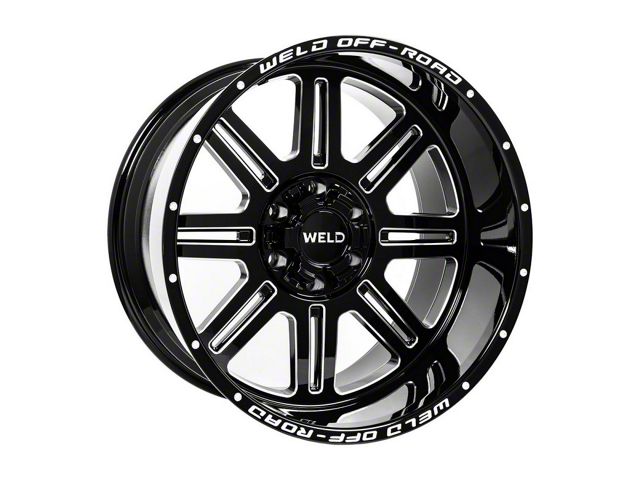Weld Off-Road Chasm Gloss Black Milled Wheel; 20x10 (18-24 Jeep Wrangler JL)
