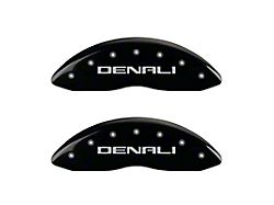 MGP Black Caliper Covers with Denali Logo; Front and Rear (19-22 Sierra 1500)