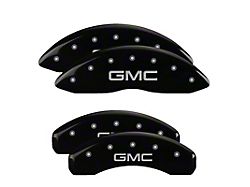 MGP Black Caliper Covers with GMC Logo; Front and Rear (19-22 Sierra 1500)