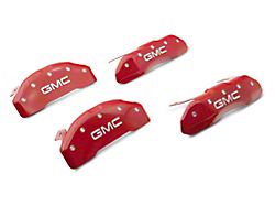 MGP Red Caliper Covers with GMC Logo; Front and Rear (19-22 Sierra 1500)