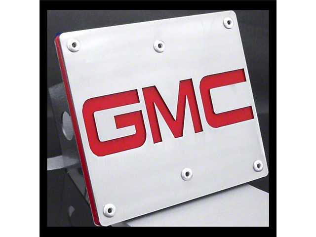 GMC Hitch Cover; Brushed Stainless (Universal; Some Adaptation May Be Required)
