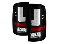 Light Bar LED Tail Lights; Black Housing; Clear Lens (16-18 Sierra 1500 w/ Factory LED Tail Lights)