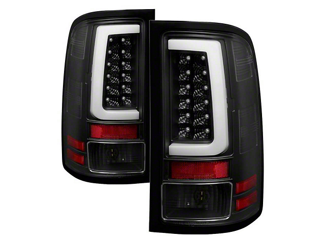 Version 2 Light Bar LED Tail Lights; Black Housing; Clear Lens (07-14 Sierra 2500 HD SRW)
