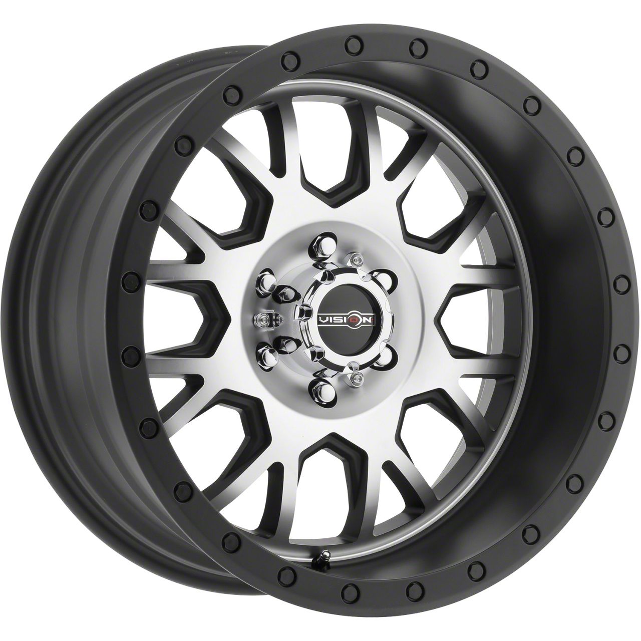 Vision Off-Road Tundra GV8 Invader Matte Black Machined 6-Lug Wheel ...