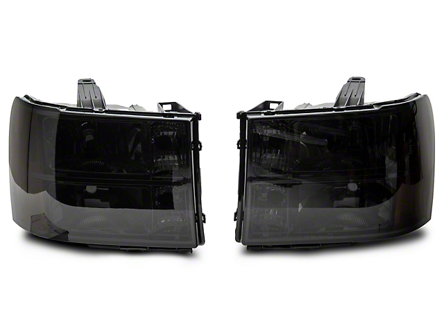 Axial OEM Style Replacement Headlights; Chrome Housing; Smoked Lens (07-13 Sierra 1500)