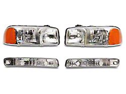 Axial OEM Style Crystal Replacement Headlights; Chrome Housing; Clear Lens (99-06 Sierra 1500)