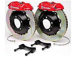 Brembo GT Series 4-Piston Front Big Brake Kit with 14-Inch 2-Piece Cross Drilled Rotors; Red Calipers (00-06 Sierra 1500)