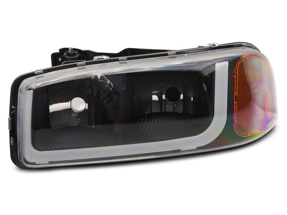 Raxiom Axial Series Headlights with Sequential LED Bar; Black Housing ...