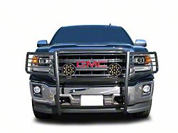 Grille Guard with 7-Inch Round LED Lights; Black (14-18 Sierra 1500, Excluding Denali)