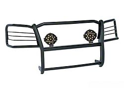 Grille Guard with 7-Inch Round LED Lights; Black (07-13 Sierra 1500, Excluding Denali)