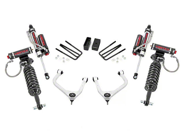 Rough Country 3.50-Inch Forged Upper Control Arm Suspension Lift Kit with Vertex Adjustable Coil-Overs and Vertex Shocks (19-23 Sierra 1500 w/ 5.80-Foot Short Box, Excluding AT4 & Denali)