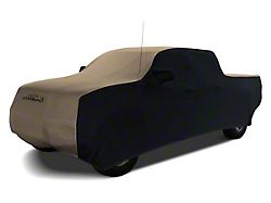 Coverking Satin Stretch Indoor Car Cover; Black/Sahara Tan (07-13 Sierra 1500 Regular Cab w/ 6.50-Foot Standard Box & Non-Towing Mirrors)