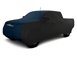Coverking Satin Stretch Indoor Car Cover; Black/Dark Blue (14-18 Sierra 1500 Double Cab w/ Non-Towing Mirrors)