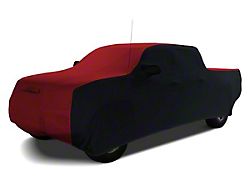 Coverking Satin Stretch Indoor Car Cover; Black/Pure Red (14-18 Sierra 1500 Double Cab w/ Non-Towing Mirrors)