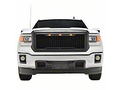 Impulse Upper Replacement Grille with Amber LED Lights; Matte Black (14-15 Sierra 1500)