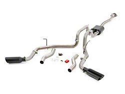 Rough Country Dual Exhaust System with Black Tips; Side/Rear Exit (99-06 4.8L Sierra 1500)