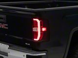 Sequential LED C-Bar Tail Lights; Chrome Housing; Red/Clear Lens (14-18 Sierra 1500 w/ Factory Halogen Tail Lights)