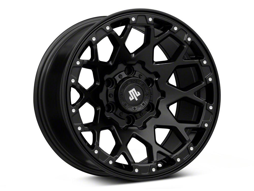 Mammoth Vex Satin Black Machined 6-Lug Wheel; 17x9; -6mm