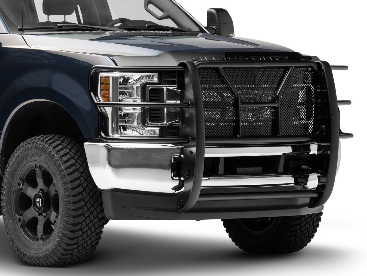 Barricade Super Duty Extreme HD Grille Guard w/ Rubber Strip Black