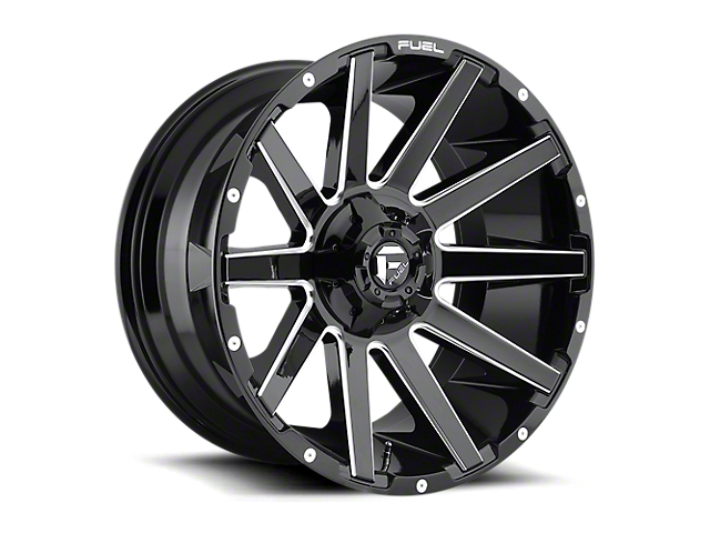 Fuel Wheels Contra Gloss Black Milled 6-Lug Wheel; 22x10; -19mm Offset (05-15 Tacoma)