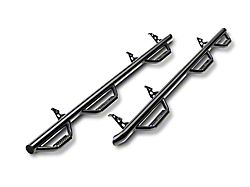 N-Fab Wheel 2 Wheel Bed Access Nerf Side Step Bars; Gloss Black (17-26 F-350 Super Duty SuperCab)