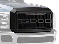 Raptor Style Upper Replacement Grille with Good Letters; Dark Charcoal (11-16 F-250/F-350 Super Duty)
