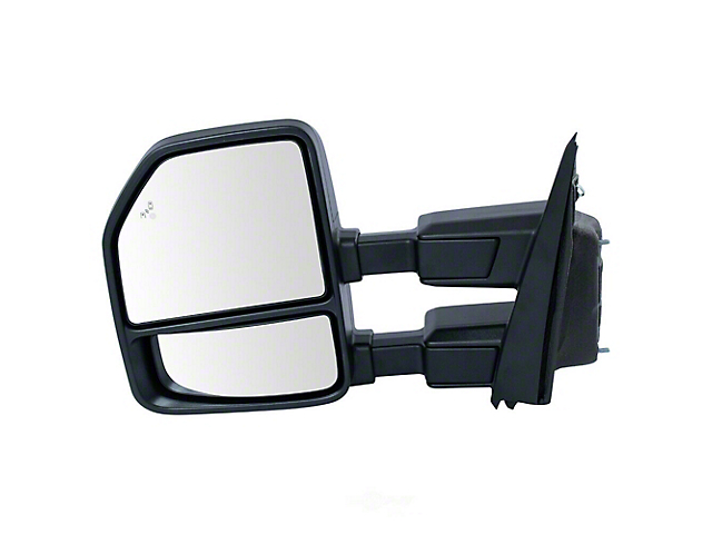 Powered Heated Power Folding Towing Mirror with Blind Spot Detection and Spotlight Puddle Light; Driver Side (17-18 F-350 Super Duty)