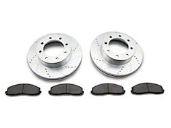 Proven Ground C&L Series Super Sport HD Cross-Drilled and Slotted 8-Lug Brake Rotor and Pad Kit; Front (13-22 4WD F-250 Super Duty)