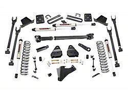 Rough Country 6-Inch 4-Link Suspension Lift Kit with Front Driveshaft and V2 Monotube Shocks (17-22 4WD 6.7L Powerstroke F-250/F-350 Super Duty SRW w/ 3.5 in. Rear Axle & w/o Factory Overload Springs)