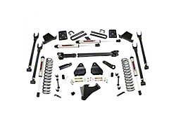 Rough Country 6-Inch 4-Link Suspension Lift Kit with Front Driveshaft and V2 Monotube Shocks (17-22 4WD 6.7L Powerstroke F-250/F-350 Super Duty SRW w/ 4 in. Rear Axle & w/o Factory Overload Springs)