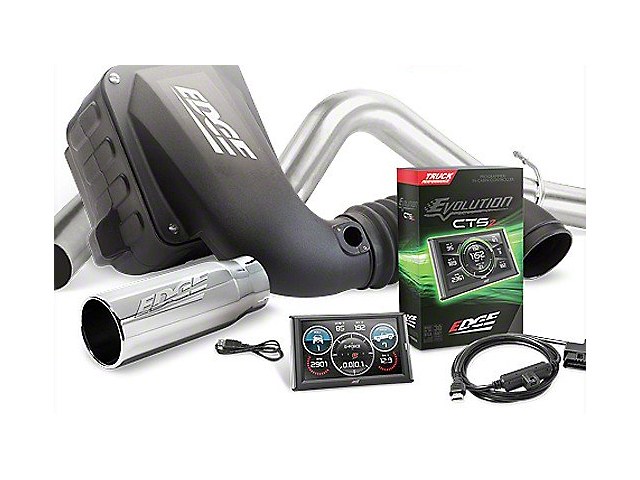 Edge Jammer Oiled Cold Air Intake, Evolution CTS2 Tuner and Single Exhaust System Combo Kit; Stage 2 (15-16 6.7L Powerstroke F-350 Super Duty SuperCrew)