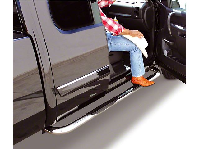 3-Inch 4000 Series Cab Length Side Step Bars; Stainless Steel (11-16 F-350 Super Duty SuperCab)