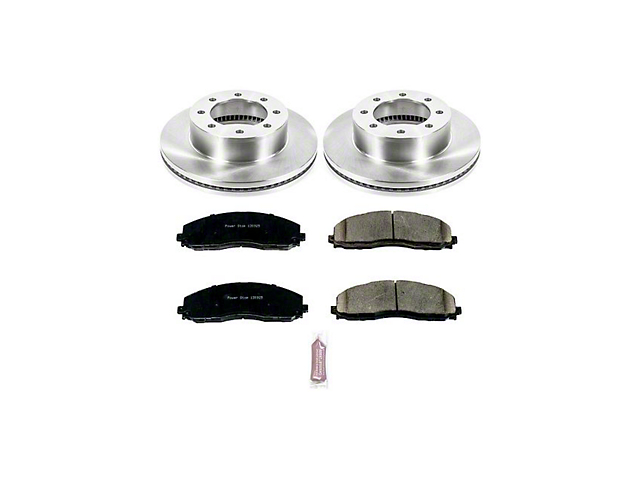 PowerStop OE Replacement 8-Lug Brake Rotor and Pad Kit; Front (13-22 4WD F-350 Super Duty)