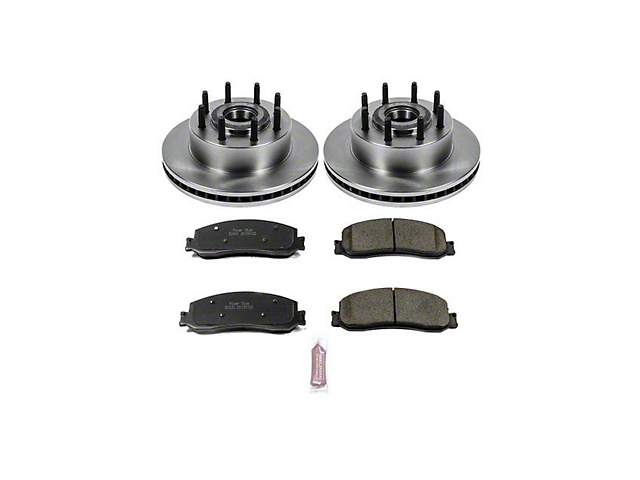 PowerStop OE Replacement 8-Lug Brake Rotor and Pad Kit; Front (12-22 2WD F-350 Super Duty SRW)