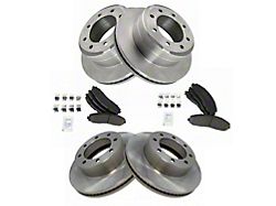Ceramic 8-Lug Brake Rotor and Pad Kit; Front and Rear (13-19 4WD F-250 Super Duty)