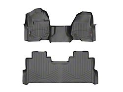 Weathertech DigitalFit Front Over the Hump and Rear Floor Liners; Black (17-22 F-250 Super Duty SuperCrew w/ Front Bench Seat & Rear Underseat Storage)