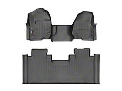 Weathertech DigitalFit Front Over the Hump and Rear Floor Liners; Black (17-22 F-250 Super Duty SuperCab w/ Front Bench Seat)