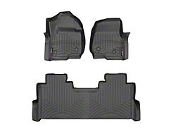 Weathertech DigitalFit Front and Rear Floor Liners for Vinyl Floors; Black (17-22 F-250 Super Duty SuperCrew w/ Front Bench Seat & Rear Underseat Storage)
