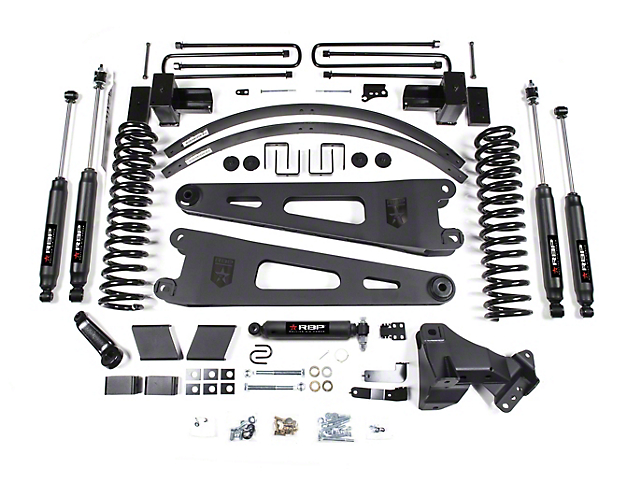 RBP 6-Inch Suspension Lift Kit with Performance Shocks; 2 Leaf Spring Pack (17-22 4WD 6.7L Powerstroke F-350 Super Duty)