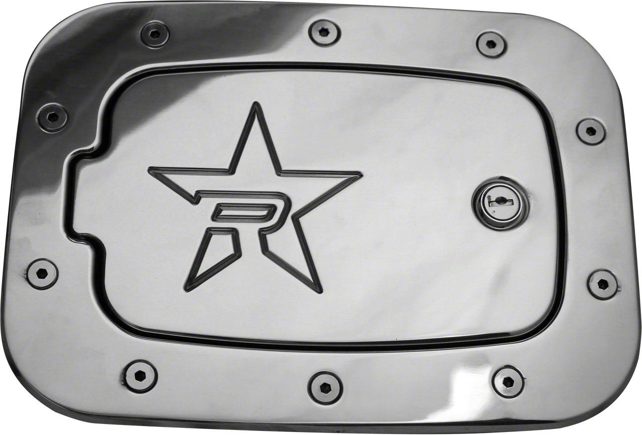 For 2017 Ford Super Duty RBP RX-2 Black Powder Coated Aluminum Lock Fuel Door