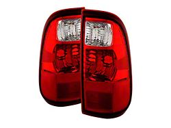 OEM Style Tail Lights; Chrome Housing; Red Lens (11-16 F-250 Super Duty)