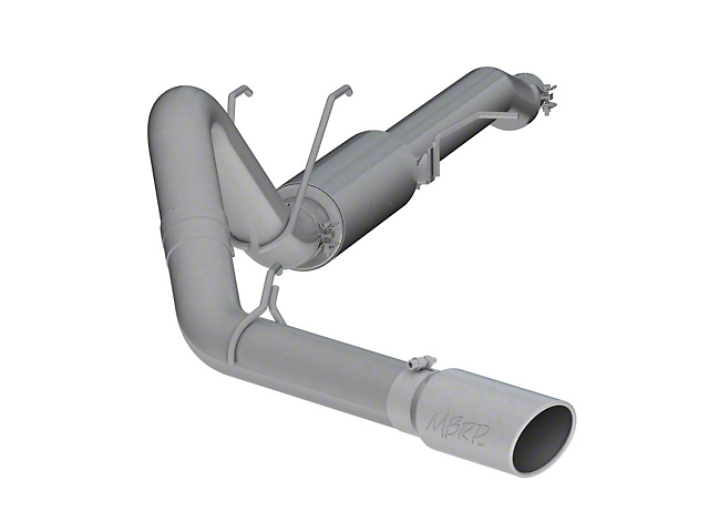 MBRP 4-Inch Installer Series Single Exhaust System with Polished Tip; Side Exit (17-22 6.2L F-250 Super Duty)