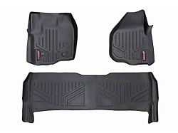 Rough Country Heavy Duty Raised Pedal Front and Rear Floor Mats; Black (12-16 F-250 Super Duty SuperCrew)