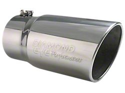 5-Inch Rolled Angle Exhaust Tip; Black (Fits 4-Inch Tail Pipe)