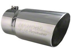 6-Inch Rolled Angle Exhaust Tip; Polished (Fits 5-Inch Tail Pipe)