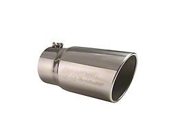 6-Inch Vented Rolled Angle Exhaust Tip; Black (Fits 5-Inch Tail Pipe)